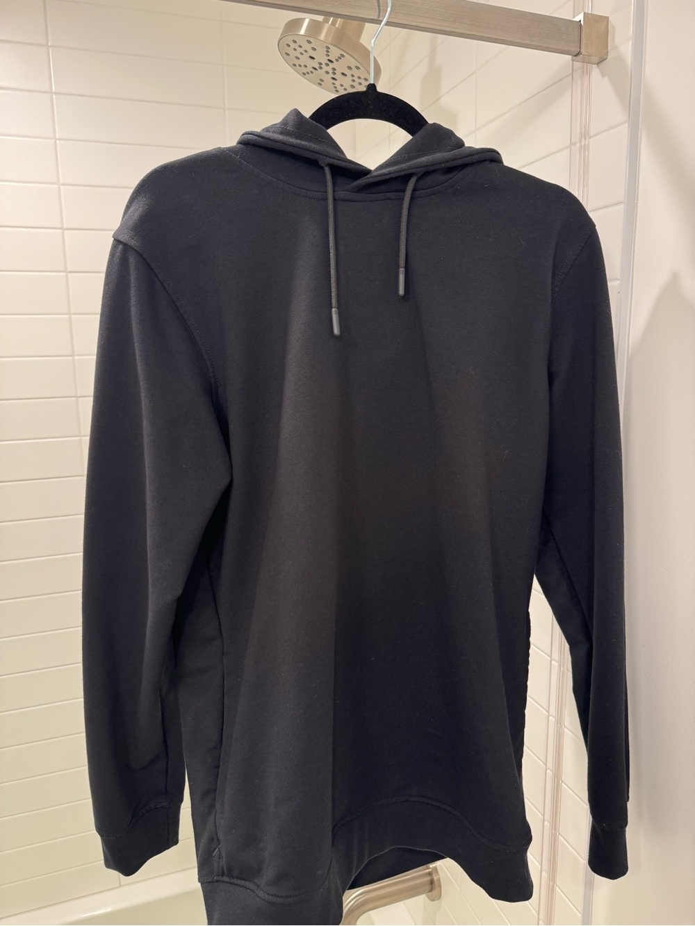 Men's Black Pullover Hoodie - Cuts